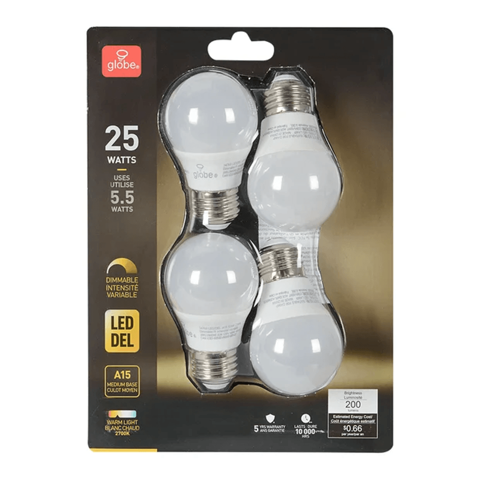 Set of 4 5.5W LED bulbs